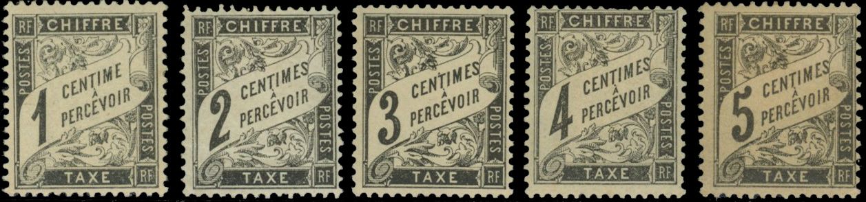 media-libraryMzaWMp Yvert et Tellier Timbres-Taxe N°10/14 Individuel Neuf avec gomme