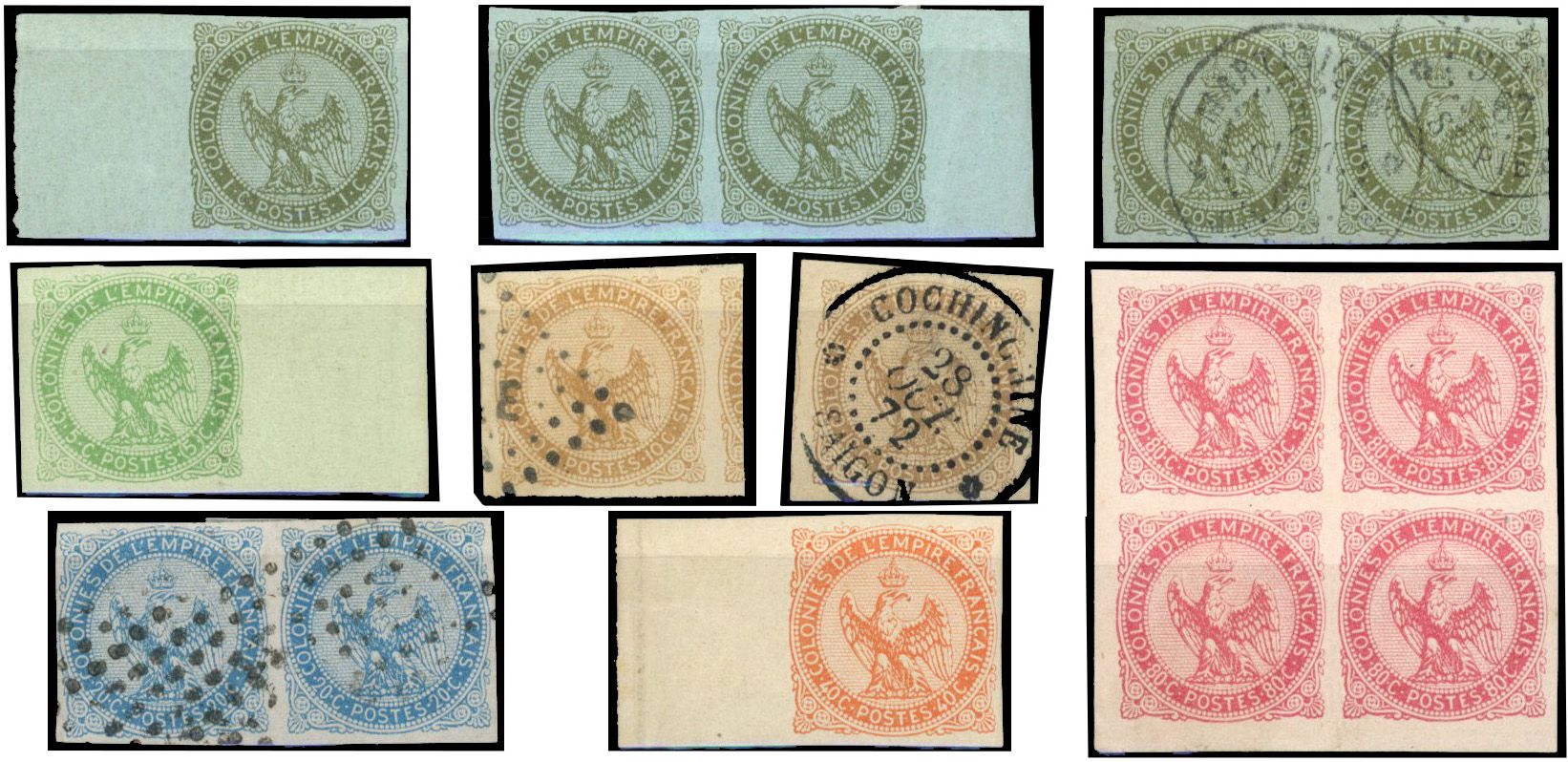 Yvert et Tellier COLONIES GENERALES N°1 / 6 Individuel Oblitéré