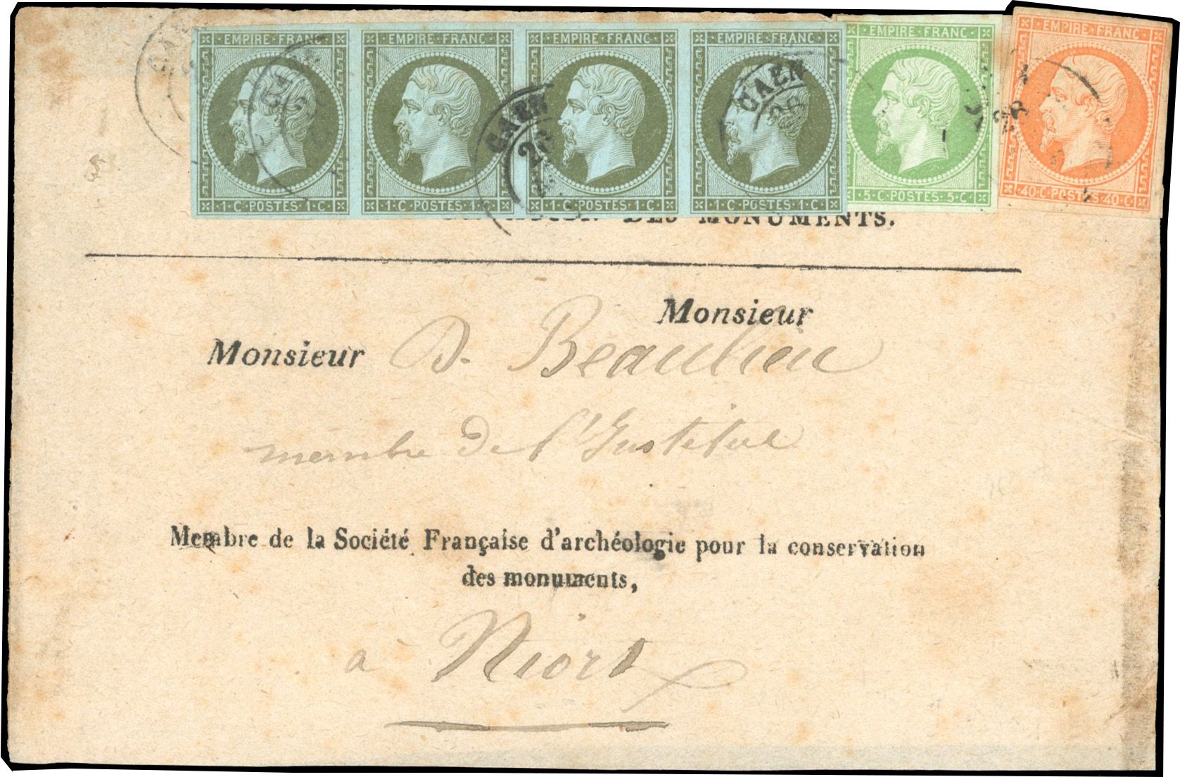 Yvert et Tellier Empire non dentelé 1853 1860 N°11 + 12 + 16 Individuel Oblitéré