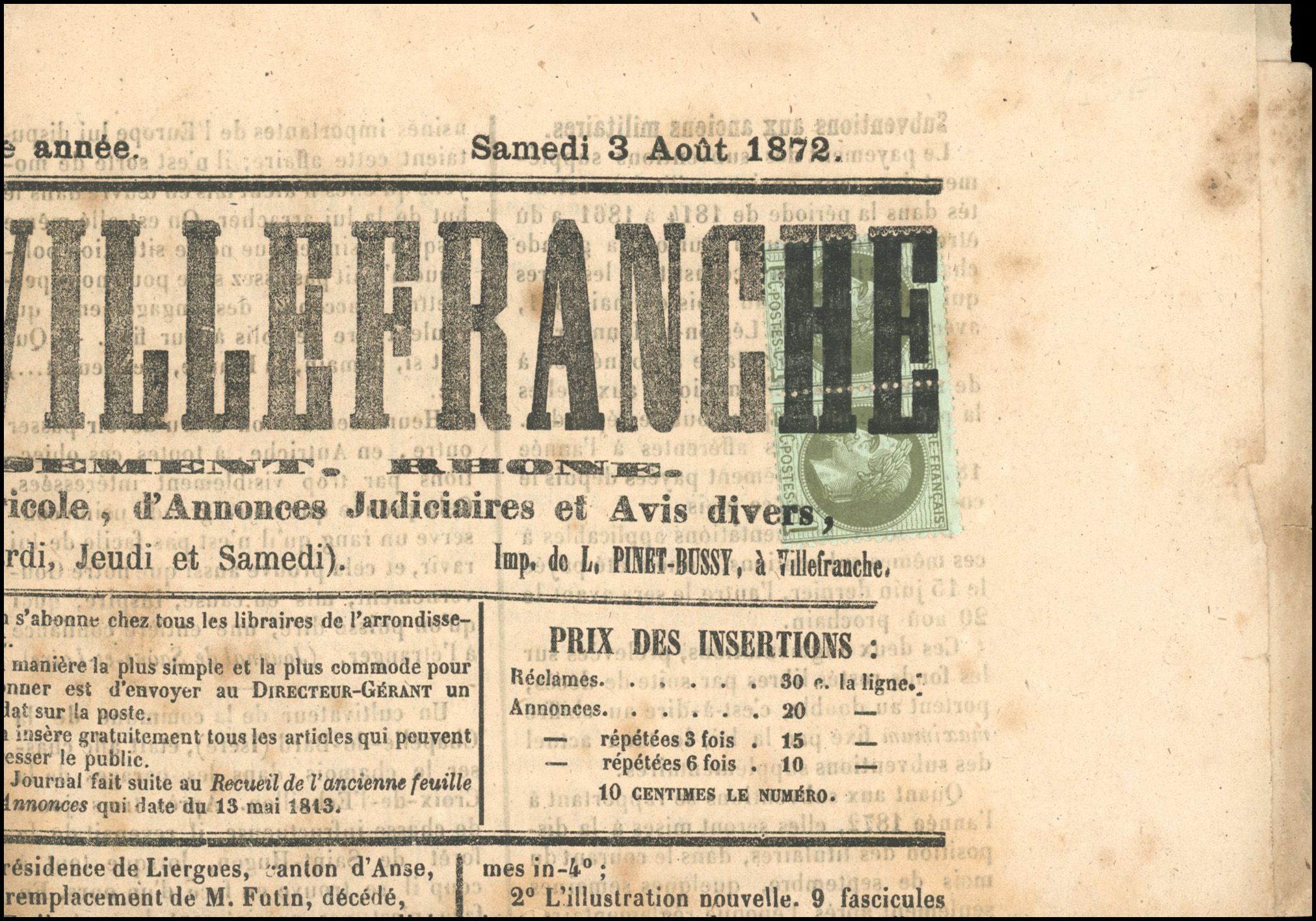 Yvert et Tellier Empire Lauré 1863 1870 N°25 Paire Oblitéré