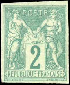 Yvert et Tellier Groupe allégorique 1876 1900 N°62a Individuel Neuf avec gomme intacte