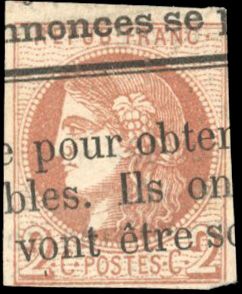 Yvert et Tellier Emission de Bordeaux 1870 1871 N°40B Individuel Oblitéré