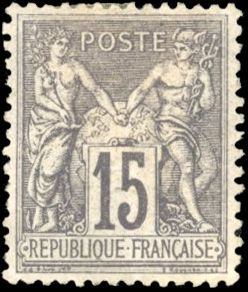 Yvert et Tellier Groupe allégorique 1876 1900 N°77 Individuel Neuf avec gomme