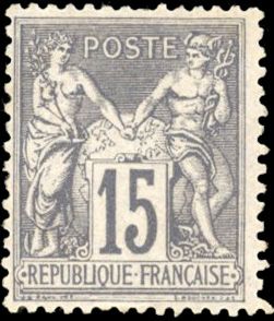 Yvert et Tellier Groupe allégorique 1876 1900 N°77a Individuel Neuf avec gomme
