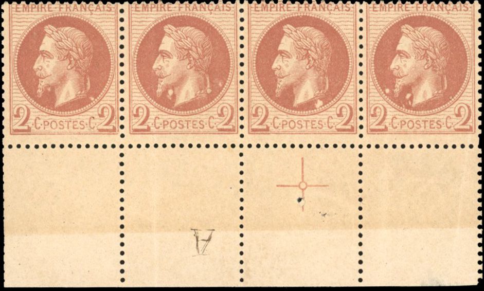 Yvert et Tellier Empire Lauré 1863 1870 N°26A Individuel Neuf avec gomme