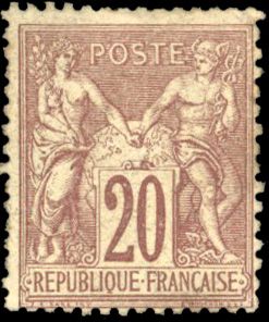 Yvert et Tellier Groupe allégorique 1876 1900 N°67 Individuel Neuf avec gomme