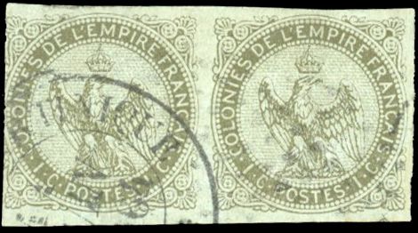 Yvert et Tellier COLONIES GENERALES N°1 Paire Oblitéré