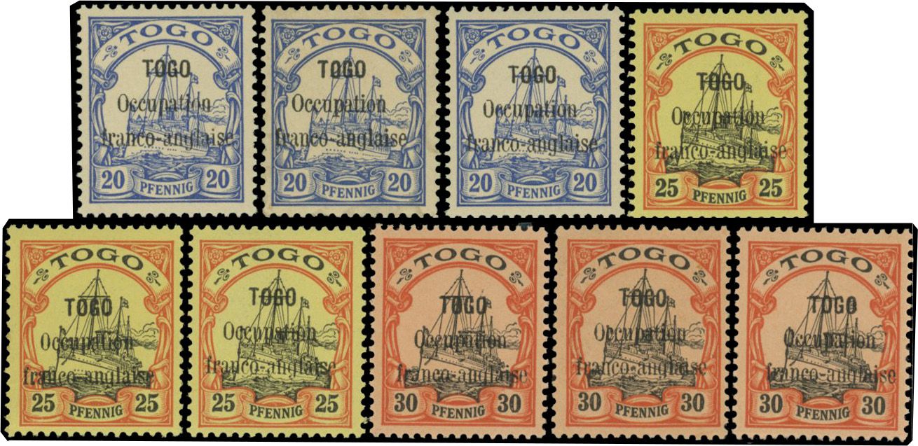 Yvert et Tellier TOGO N°25+ 26 + 27 Individuel Neuf avec gomme