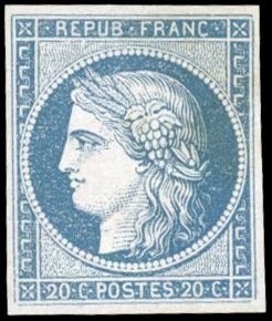 Yvert et Tellier Cérès 1849 1850 N°8b Individuel Neuf avec gomme