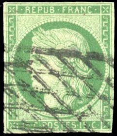 Yvert et Tellier Cérès 1849 1850 N°2 Individuel Oblitéré