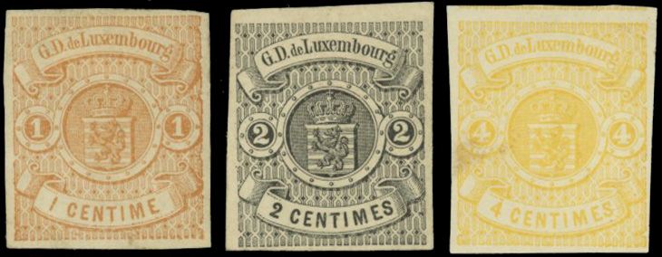 Yvert et Tellier LUXEMBOURG N°3+ 4 + 5 Individuel Neuf avec gomme