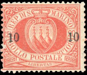 Yvert et Tellier SAINT MARIN N°11 Individuel Neuf avec gomme
