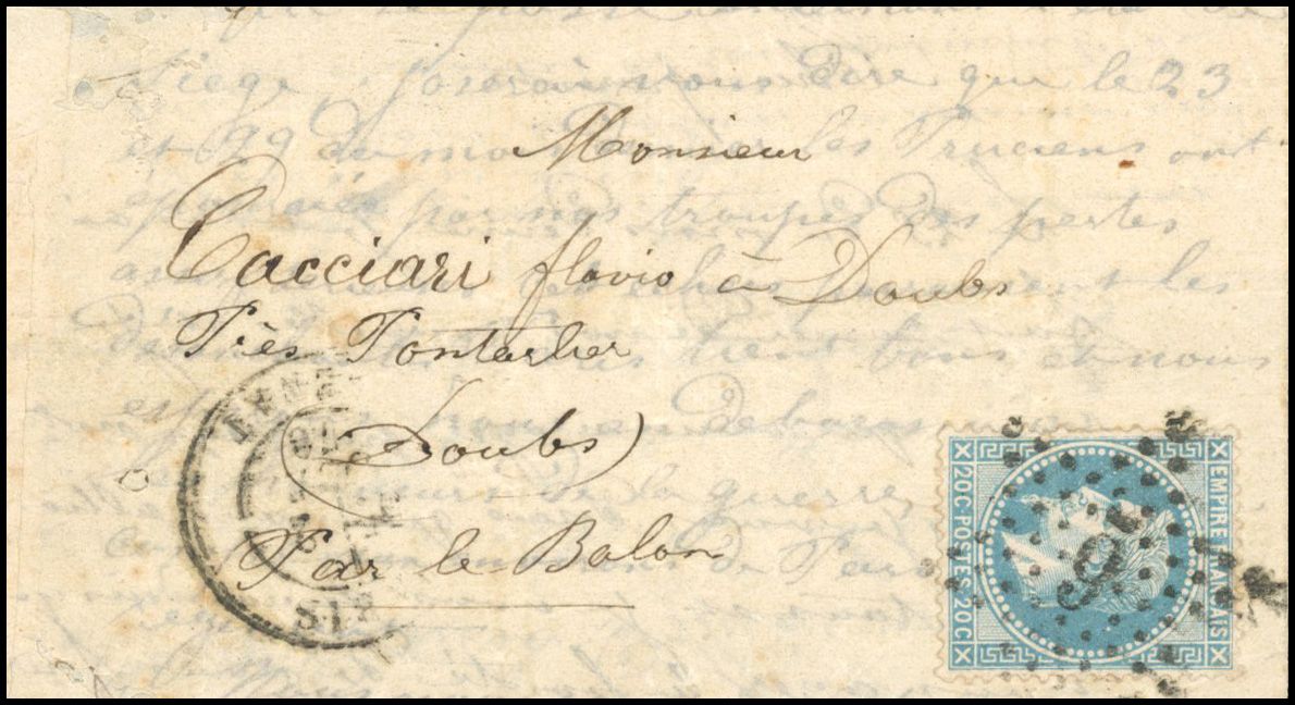 Yvert et Tellier Ballons Montés 1870 N°29 Individuel Oblitéré