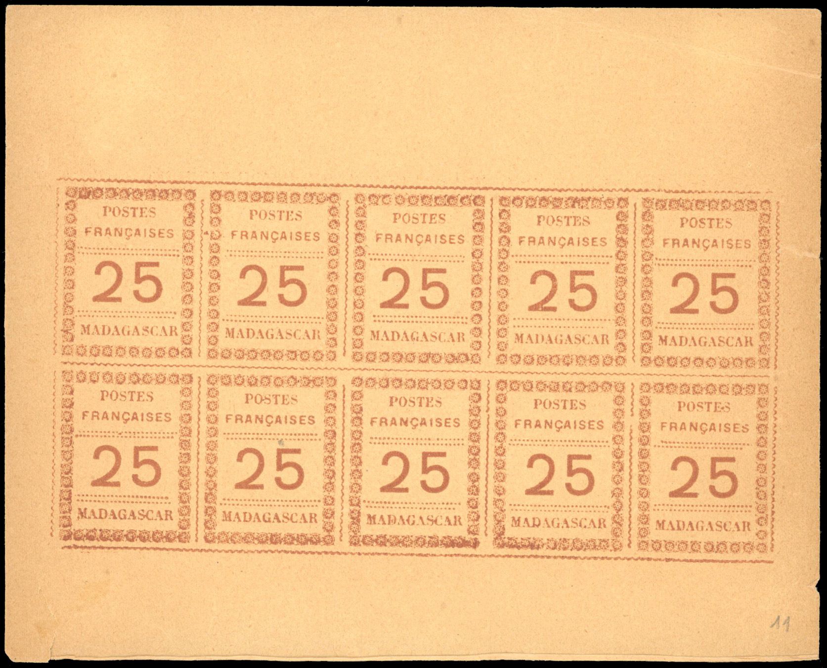 Yvert et Tellier MADAGASCAR N°11a Multiple Neuf sans gomme