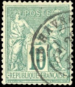 Yvert et Tellier Groupe allégorique 1876 1900 N°76 Individuel Oblitéré