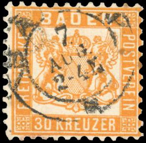 Yvert et Tellier ALLEMAGNE BADE N°21 Individuel Oblitéré