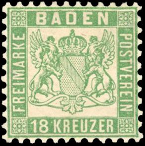 Yvert et Tellier ALLEMAGNE BADE N°20 Individuel Neuf avec gomme