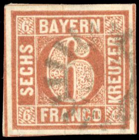 Yvert et Tellier ALLEMAGNE BAVIERE N°3 Individuel Oblitéré