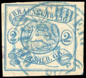Yvert et Tellier ALLEMAGNE BRUNSWICK N°2 Individuel Oblitéré