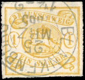 Yvert et Tellier ALLEMAGNE BRUNSWICK N°11a Individuel Oblitéré