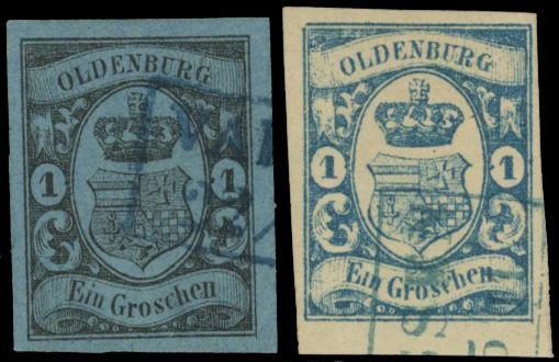Yvert et Tellier ALLEMAGNE OLDENBOURG N°6+ 12 Individuel Oblitéré