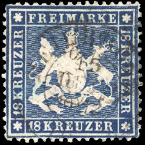 Yvert et Tellier ALLEMAGNE WURTEMBERG N°20 Individuel Oblitéré