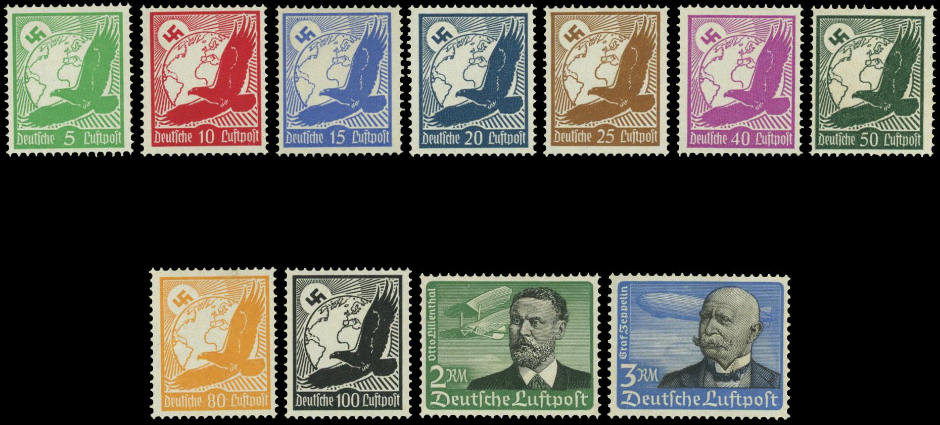 Yvert et Tellier ALLEMAGNE N°43/53 Individuel Neuf avec gomme