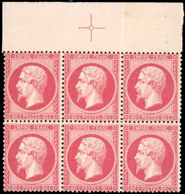 Yvert et Tellier Empire dentelé 1862 N°24a Multiple Neuf avec gomme intacte