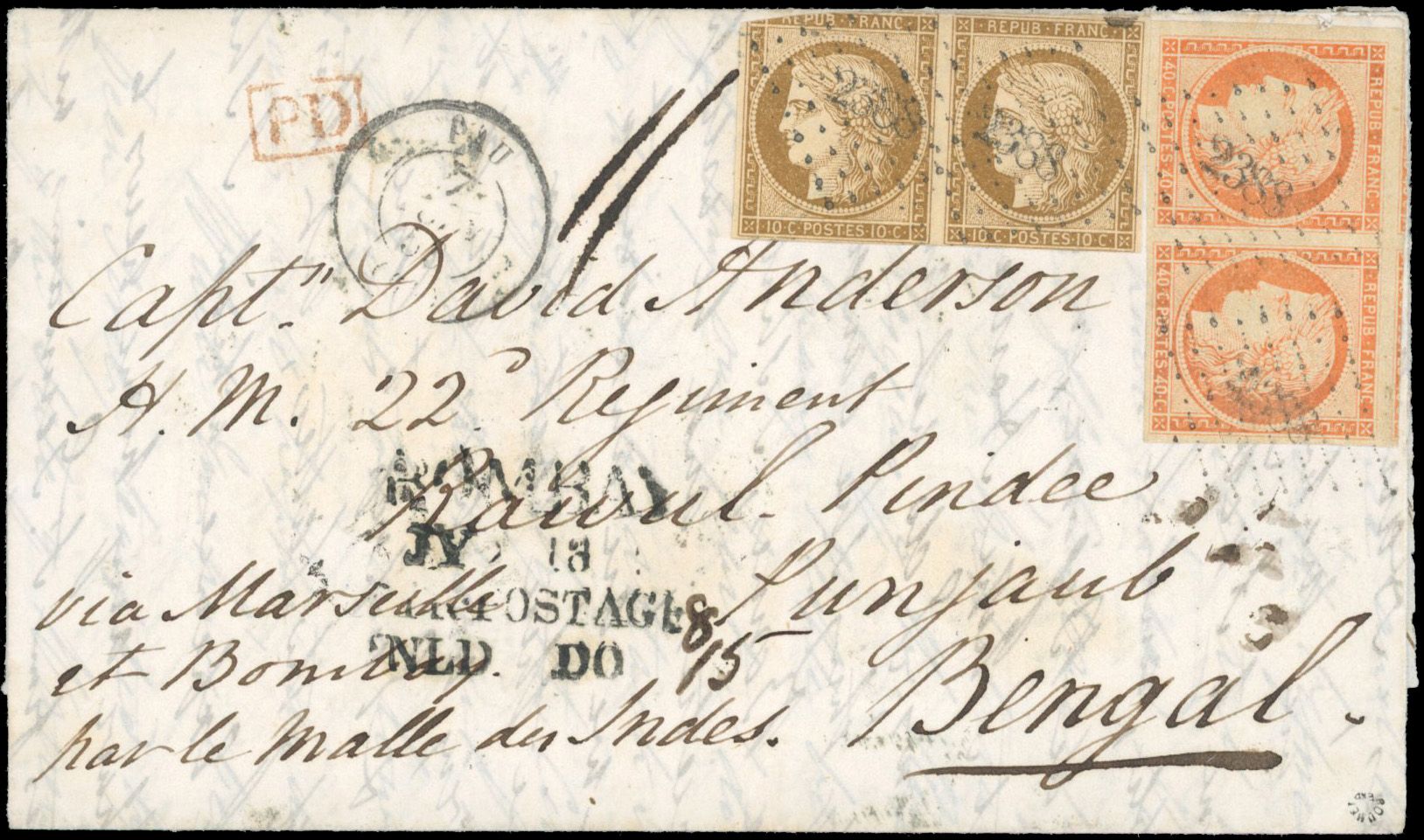 Yvert et Tellier Cérès 1849 1850 N°1 + 5 Paire Oblitéré