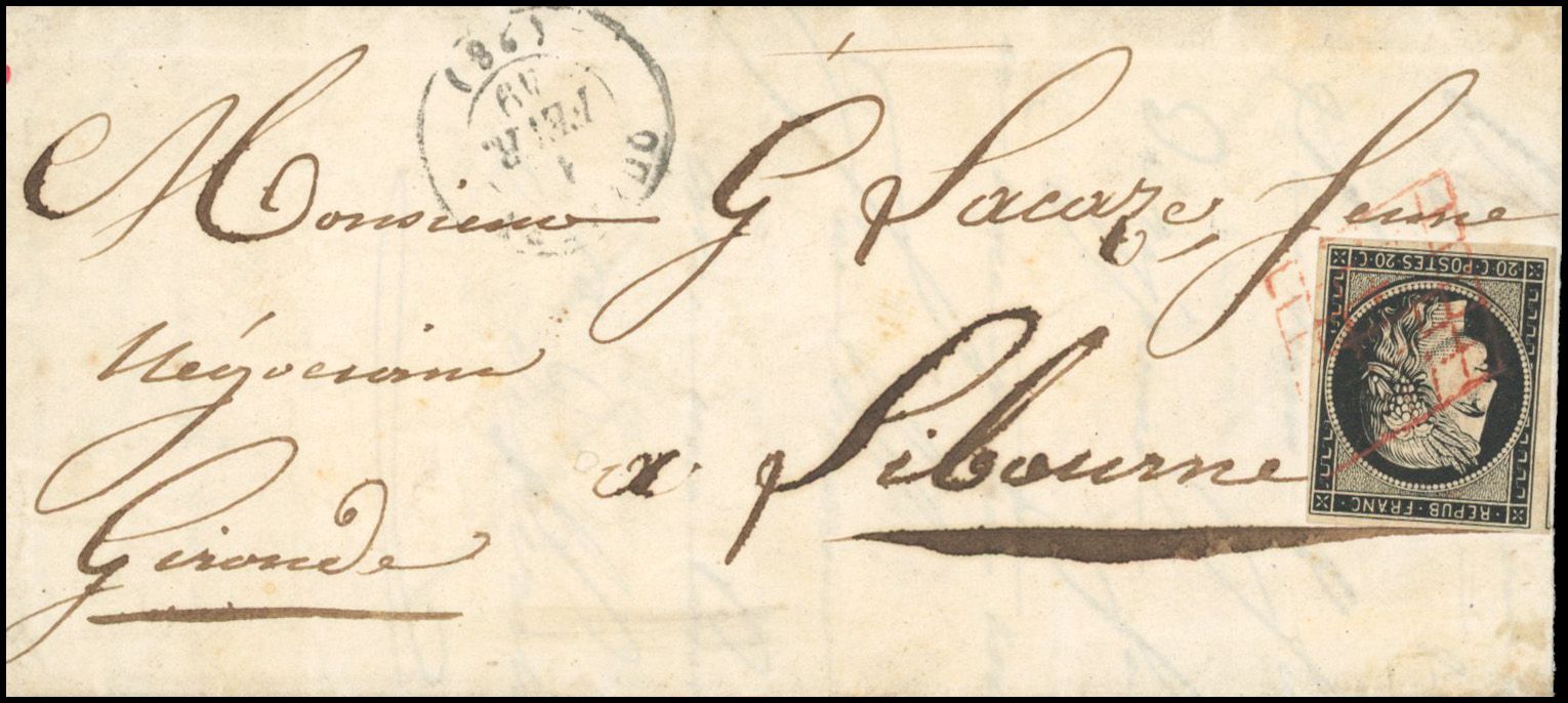Yvert et Tellier Cérès 1849 1850 N°3 Individuel Oblitéré