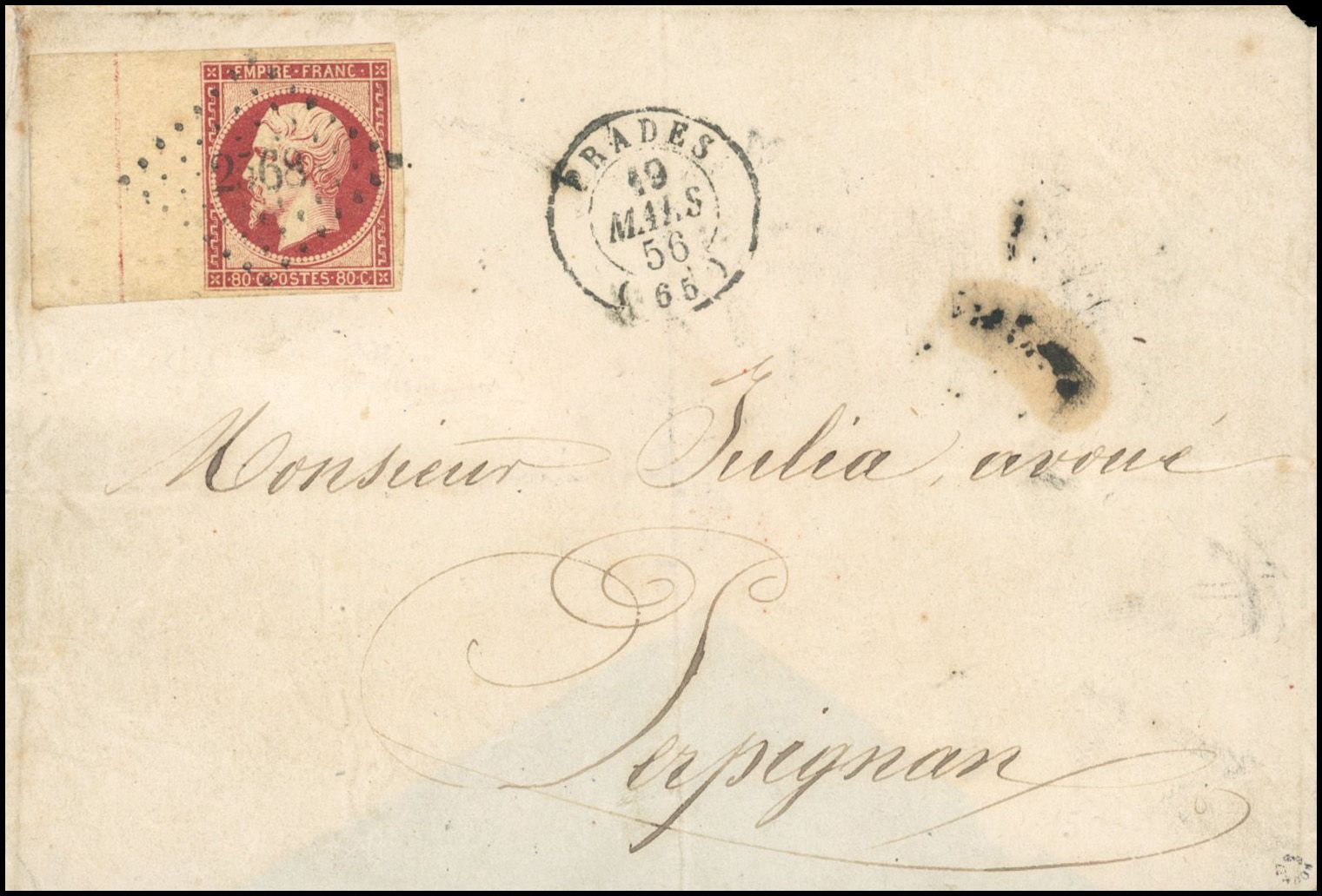 Yvert et Tellier Empire non dentelé 1853 1860 N°17Ag Individuel Oblitéré