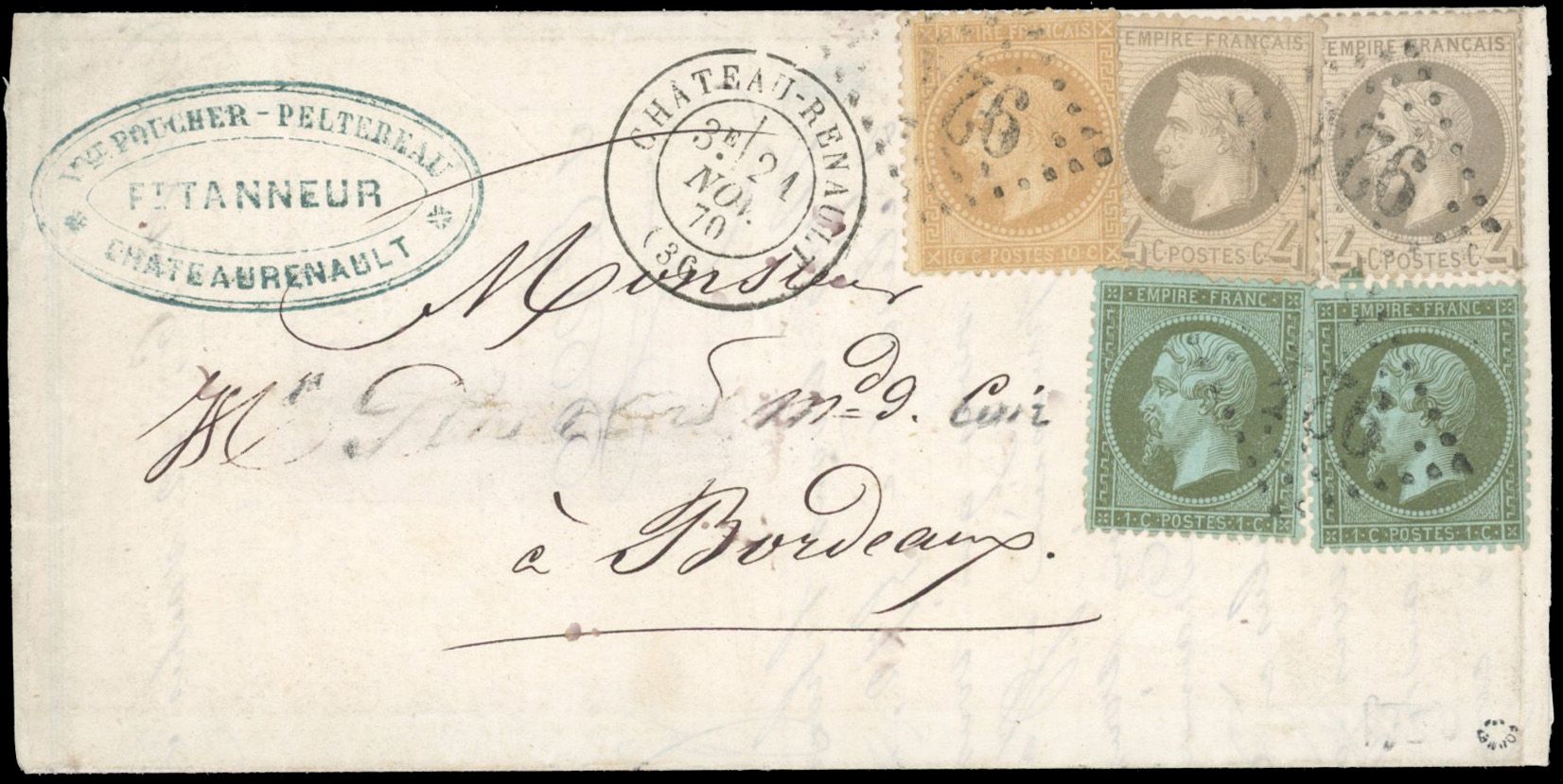 Yvert et Tellier Empire dentelé 1862 N°19 + 27 Individuel Oblitéré