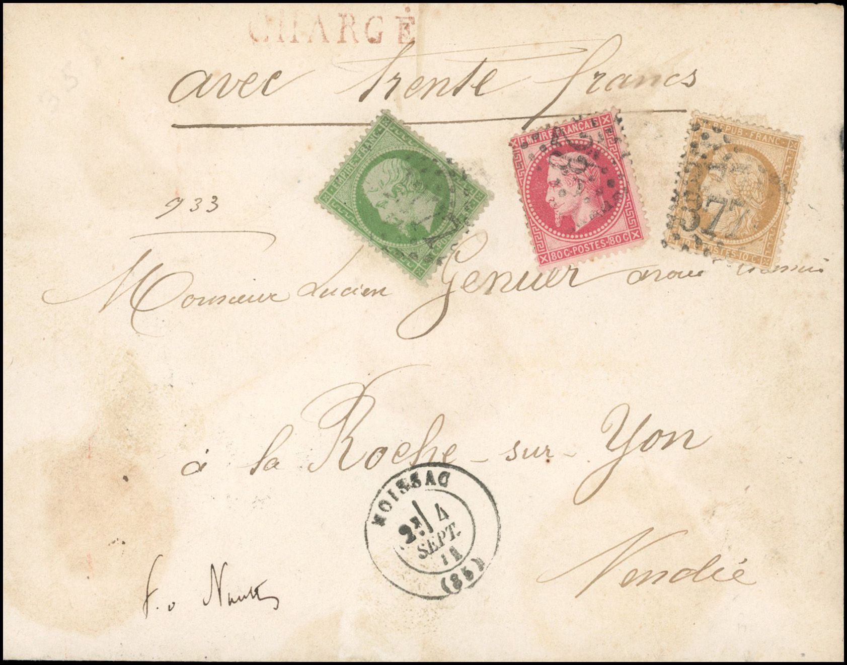 Yvert et Tellier Empire dentelé 1862 N°20 + 32 + 36 Individuel Oblitéré