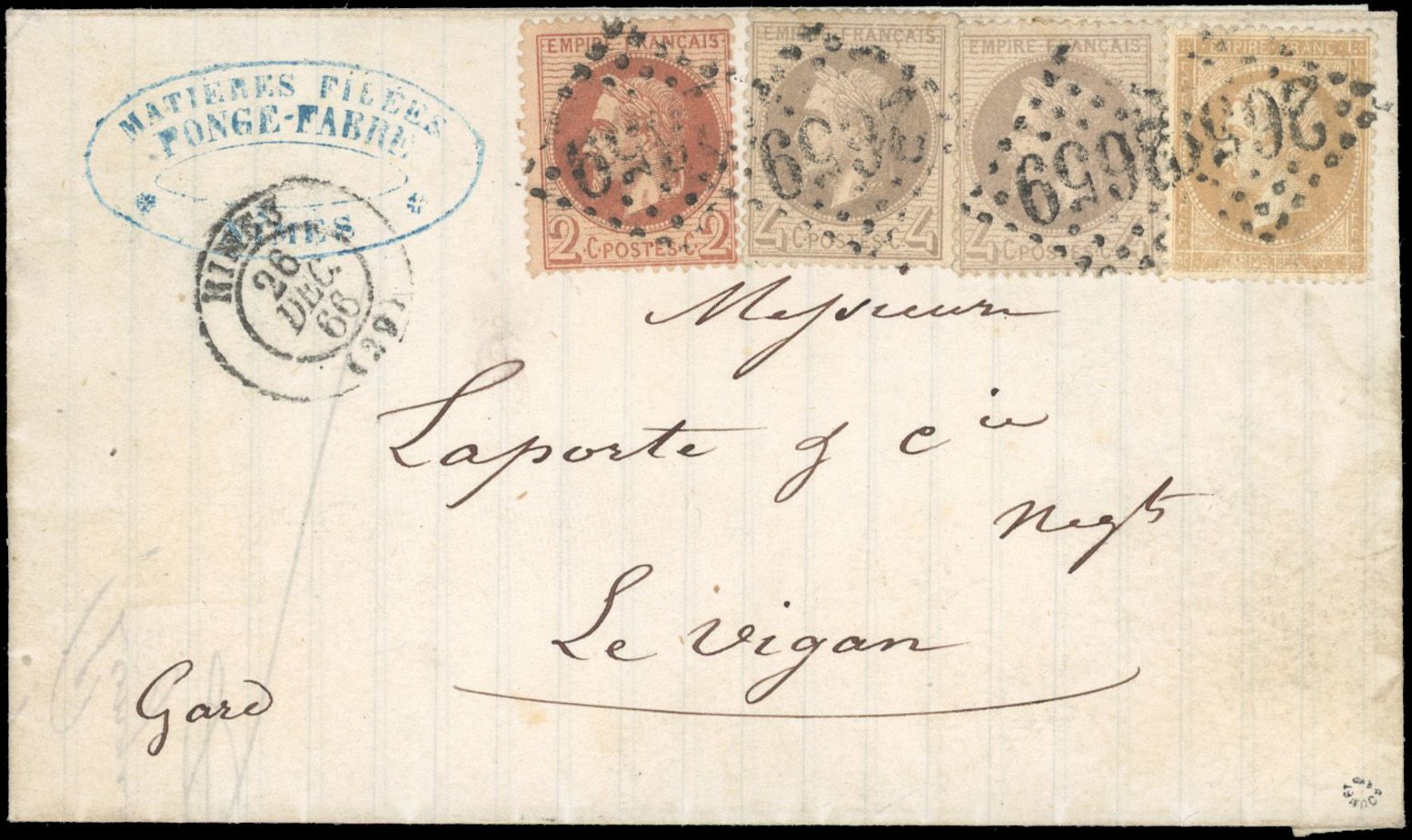 Yvert et Tellier Empire dentelé 1862 N°21 + 26 + 27 Individuel Oblitéré