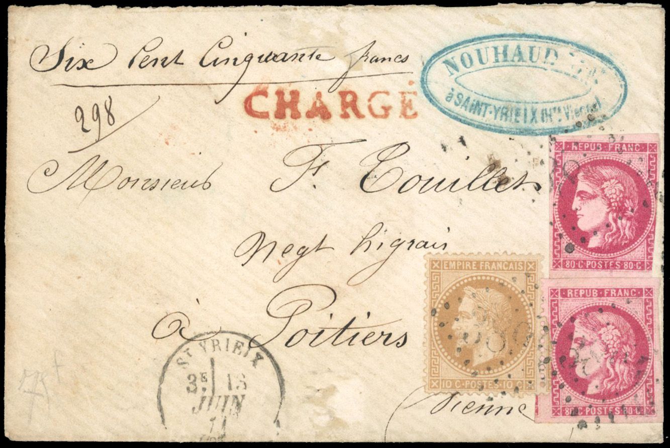 Yvert et Tellier Empire Lauré 1863 1870 N°28B + 49 Individuel Oblitéré