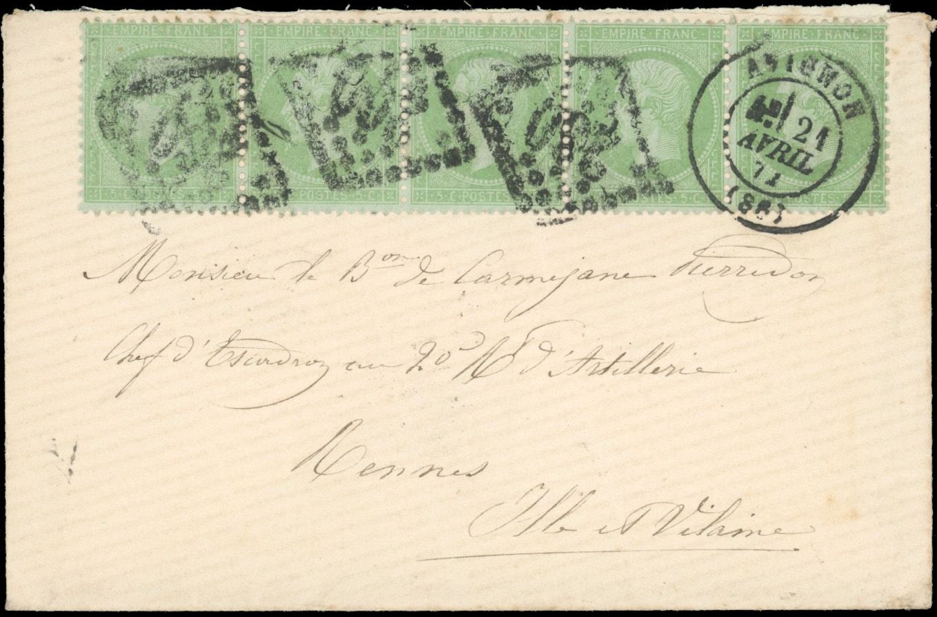 Yvert et Tellier Empire dentelé 1871 N°35 Multiple Oblitéré