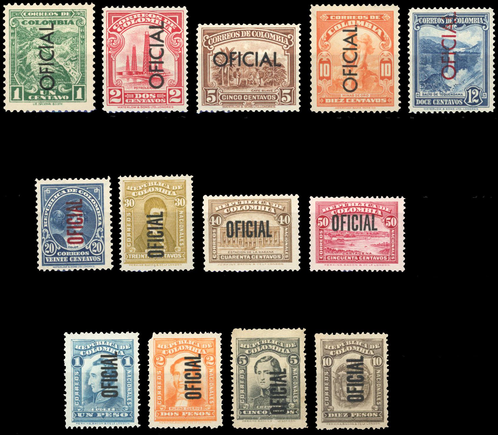 Yvert et Tellier COLOMBIE N°1 / 13 Individuel Neuf avec gomme