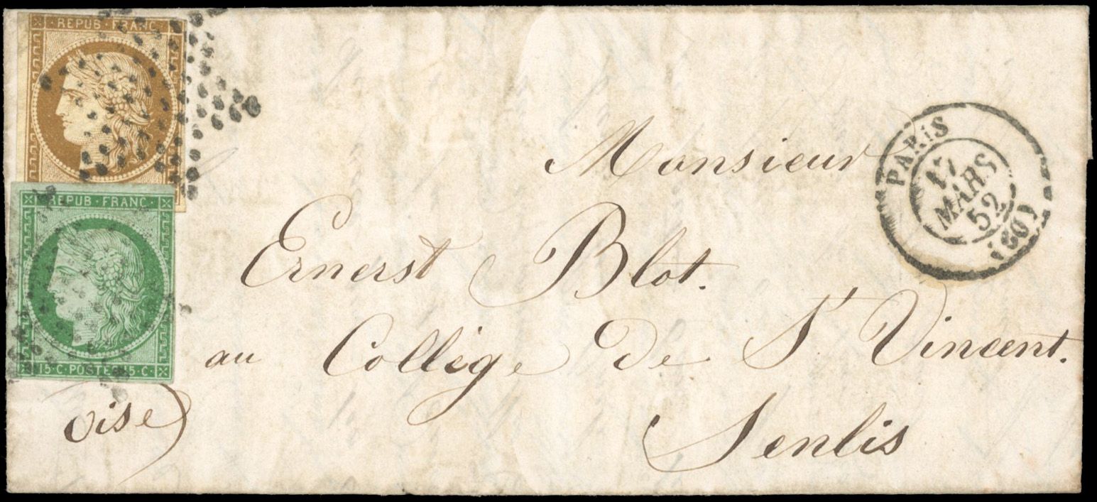 Yvert et Tellier Cérès 1849 1850 N°1 + 2 Individuel Oblitéré