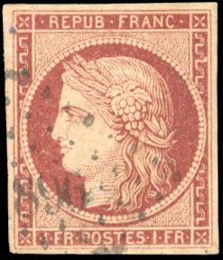 Yvert et Tellier Cérès 1849 1850 N°6a Individuel Oblitéré