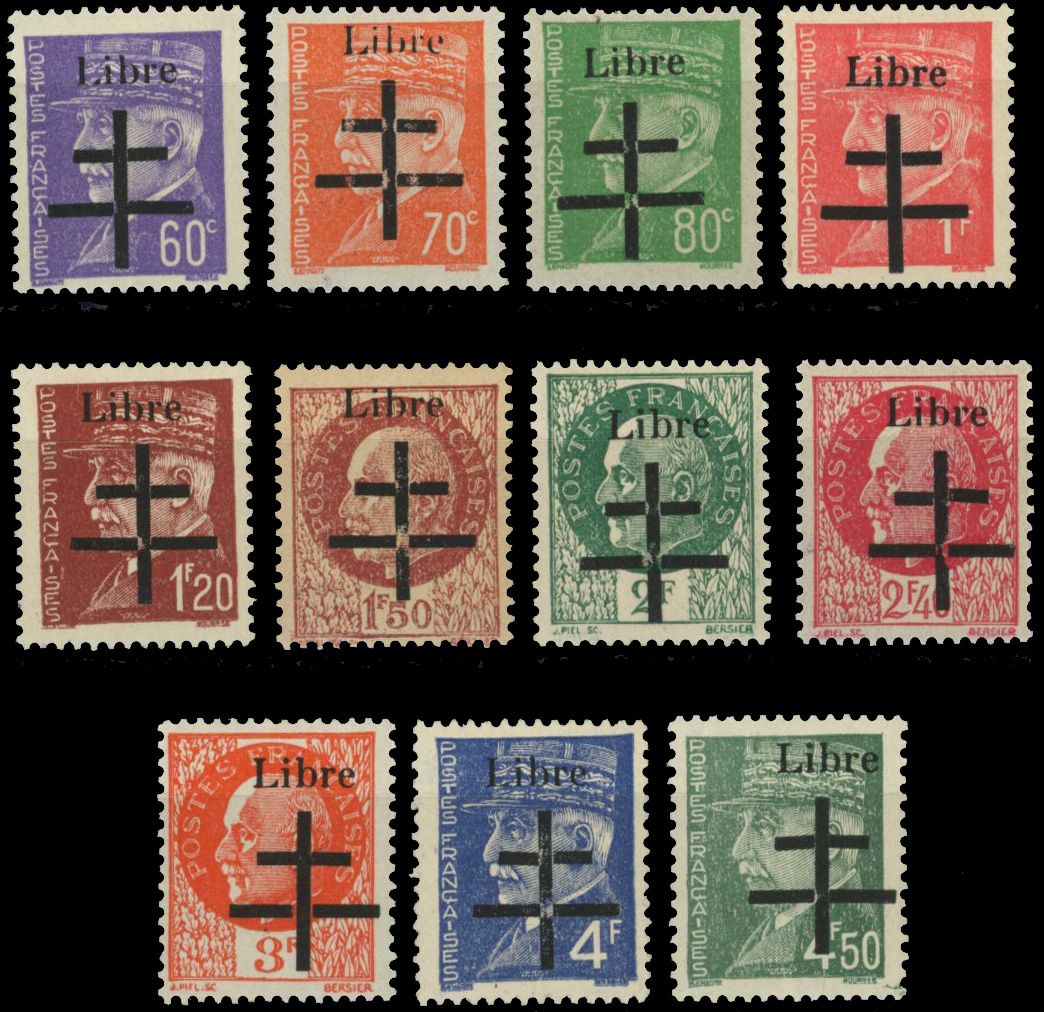 Yvert et Tellier Libération N°1 / 11 Individuel Neuf avec gomme intacte