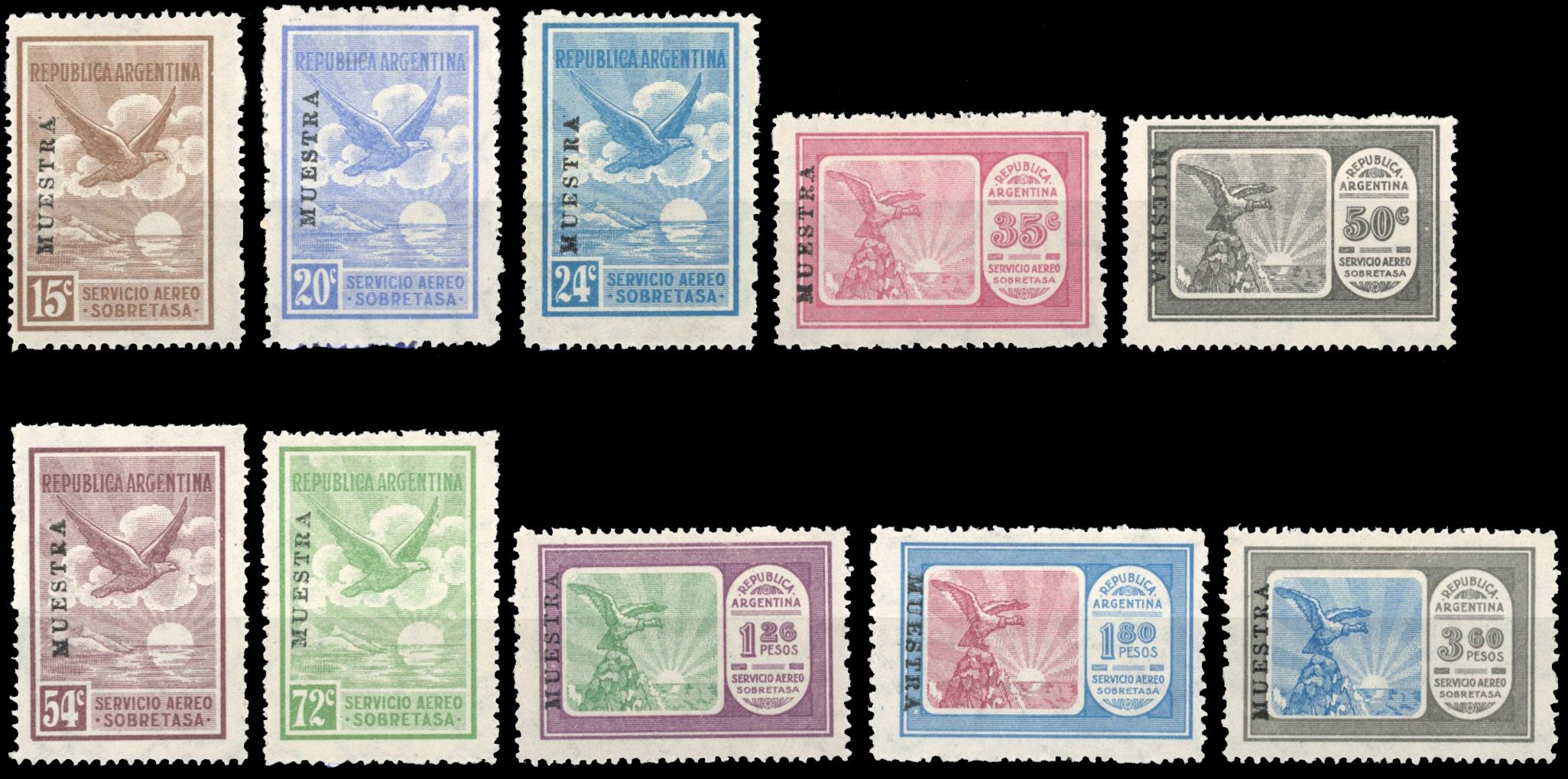 Yvert et Tellier ARGENTINE N°3 + 5/6 + 9 Individuel Neuf avec gomme