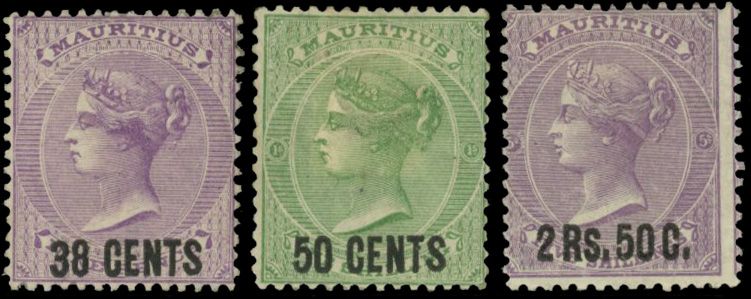Stanley Gibbons MAURITIUS N°89 / 91 Individuel Neuf avec gomme