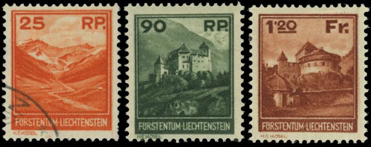 Yvert et Tellier LIECHTENSTEIN N°111/113 Individuel Neuf avec gomme