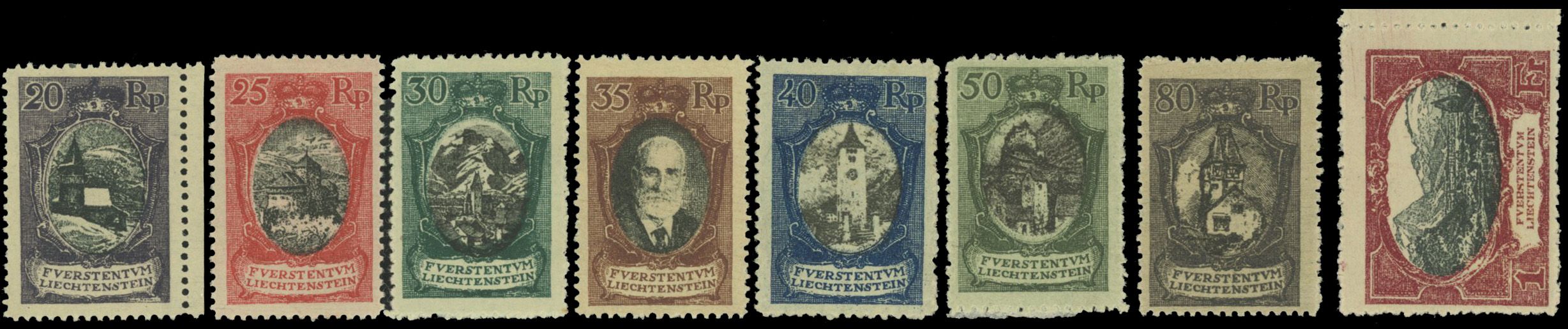 Yvert et Tellier LIECHTENSTEIN N°52/59 Individuel Neuf avec gomme