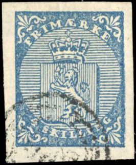 Yvert et Tellier NORVEGE N°1a Individuel Oblitéré