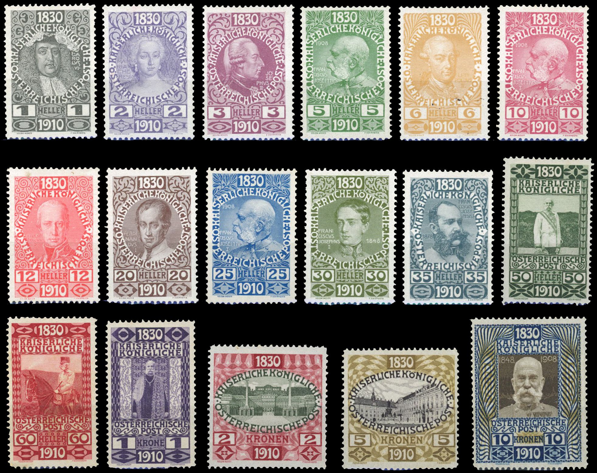 Yvert et Tellier AUTRICHE N°119 / 135 Individuel Neuf avec gomme