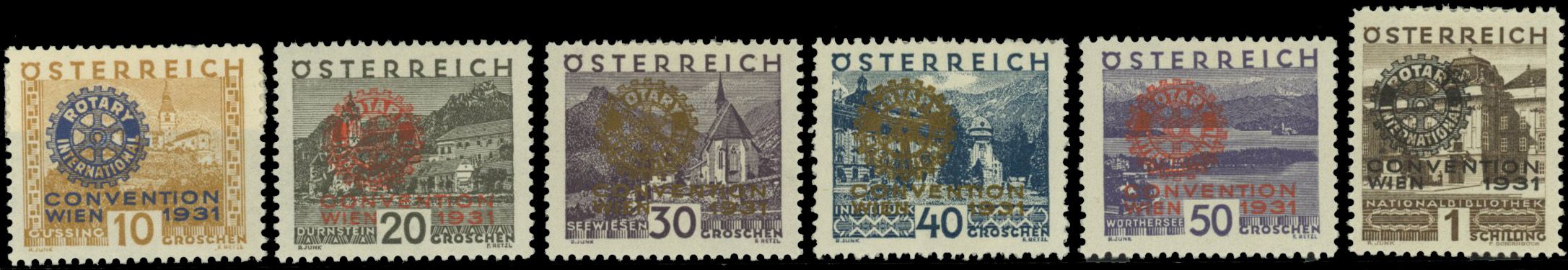 Yvert et Tellier AUTRICHE N°398A/398F Individuel Neuf avec gomme