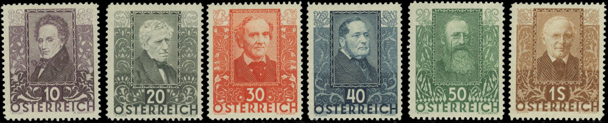 Yvert et Tellier AUTRICHE N°399/404 Individuel Neuf avec gomme