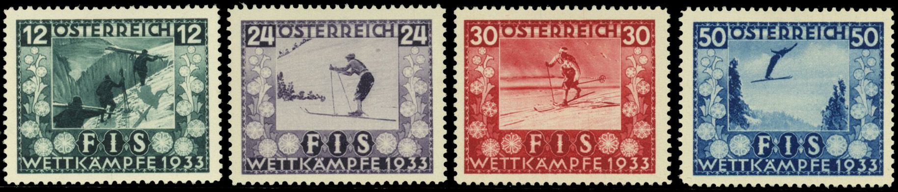 Yvert et Tellier AUTRICHE N°426 / 429 Individuel Neuf avec gomme