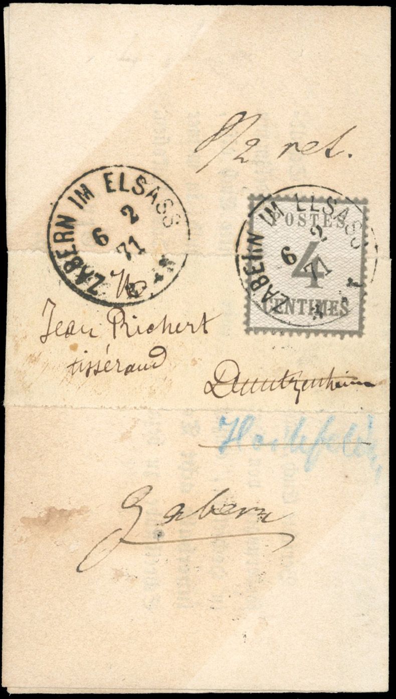Yvert et Tellier Alsace Lorraine Villes N°3 Individuel Oblitéré